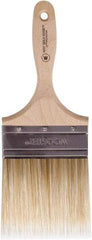 Wooster Brush - 4" Flat Polyester Wall Brush - 3-15/16" Bristle Length, 5-3/8" Wood Beavertail Handle - Apex Tool & Supply