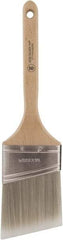 Wooster Brush - 3" Oval/Angle Polyester Angular Brush - 2-15/16" Bristle Length, 6-1/2" Wood Fluted Handle - Apex Tool & Supply