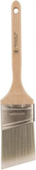 Wooster Brush - 2-1/2" Oval/Angle Polyester Angular Brush - 2-15/16" Bristle Length, 6-1/2" Wood Fluted Handle - Apex Tool & Supply