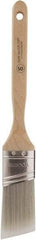 Wooster Brush - 1-1/2" Oval/Angle Polyester Angular Brush - 2-7/16" Bristle Length, 5.756" Wood Fluted Handle - Apex Tool & Supply