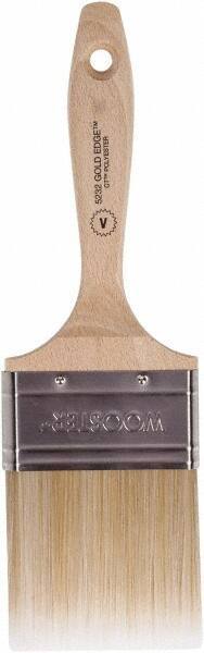 Wooster Brush - 3" Flat Polyester Varnish Brush - 2-15/16" Bristle Length, 5-9/16" Wood Beavertail Handle - Apex Tool & Supply