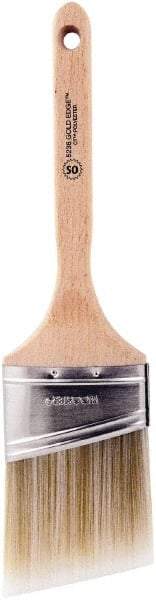 Wooster Brush - 3" Oval/Angle Polyester Angular Brush - 2-15/16" Bristle Length, 6-5/8" Wood Fluted Handle - Apex Tool & Supply