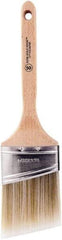 Wooster Brush - 3" Oval/Angle Polyester Angular Brush - 2-15/16" Bristle Length, 6-5/8" Wood Fluted Handle - Apex Tool & Supply