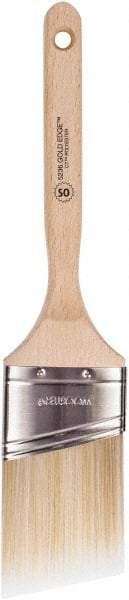 Wooster Brush - 2-1/2" Oval/Angle Polyester Angular Brush - 2-15/16" Bristle Length, 6-5/8" Wood Fluted Handle - Apex Tool & Supply