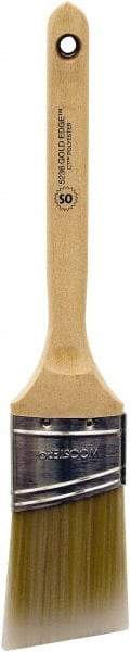 Wooster Brush - 2" Oval/Angle Polyester Angular Brush - 2-11/16" Bristle Length, 6-3/8" Wood Fluted Handle - Apex Tool & Supply