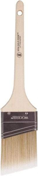 Wooster Brush - 2-1/2" Angled Polyester Angular Brush - 2-11/16" Bristle Length, 6-1/2" Wood Fluted Handle - Apex Tool & Supply