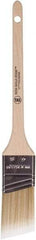 Wooster Brush - 1-1/2" Angled Polyester Angular Brush - 2-3/16" Bristle Length, 6-1/2" Wood Fluted Handle - Apex Tool & Supply