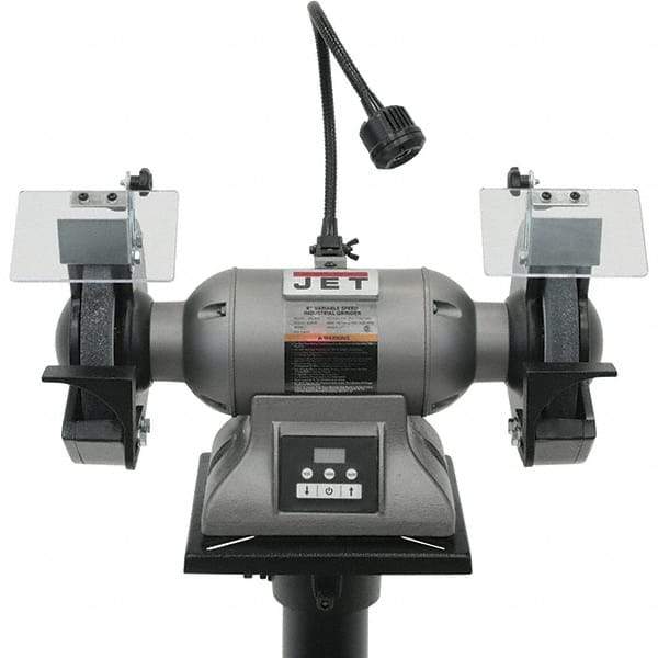 Jet - 8" Wheel Diam x 1" Wheel Width, 1 hp Grinder - 5/8" Arbor Hole Diam, 3 Phase, 3,600 Max RPM, 115 Volts - Apex Tool & Supply