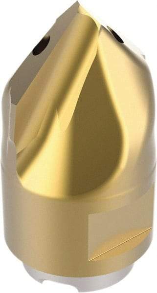 Seco - MP10 Grade F40M Carbide Chamfer Milling Tip Insert - TiAIN/TiN Finish, 2 Flutes, 10mm Cutting Diam, 4.6mm Depth of Cut, 16mm Extension - Apex Tool & Supply