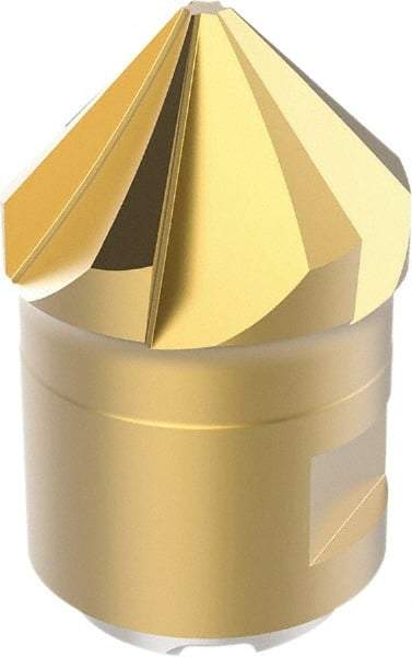 Seco - MP16 Grade F40M Carbide Chamfer Milling Tip Insert - TiAIN/TiN Finish, 6 Flutes, 1.95mm Cutting Diam, 6.5mm Depth of Cut, 23.8mm Extension - Apex Tool & Supply