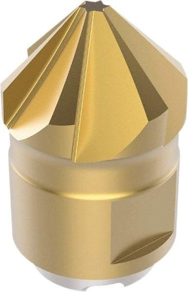 Seco - MP12 Grade F40M Carbide Chamfer Milling Tip Insert - TiAIN/TiN Finish, 6 Flutes, 1.95mm Cutting Diam, 5mm Depth of Cut, 17mm Extension - Apex Tool & Supply
