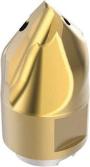 Seco - MP12 Grade F40M Carbide Chamfer Milling Tip Insert - TiAIN/TiN Finish, 2 Flutes, 12mm Cutting Diam, 5.6mm Depth of Cut, 19mm Extension - Apex Tool & Supply