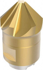 Seco - MP10 Grade F40M Carbide Chamfer Milling Tip Insert - TiAIN/TiN Finish, 6 Flutes, 1.95mm Cutting Diam, 4mm Depth of Cut, 14.5mm Extension - Apex Tool & Supply