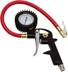 Milton - 0 to 150 psi Dial Easy-Clip Tire Pressure Gauge - 13' Hose Length, 2 psi Resolution - Apex Tool & Supply