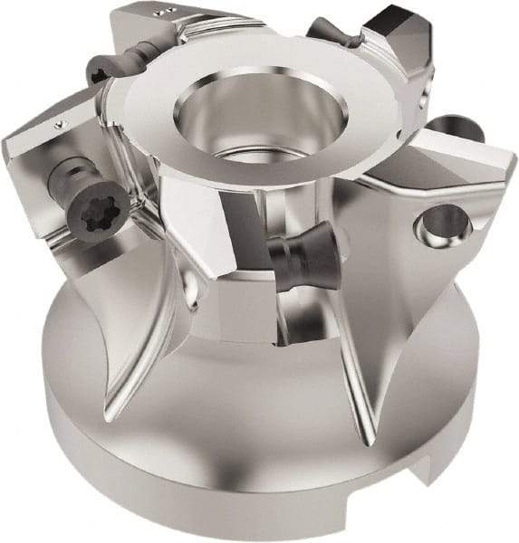 Seco - 5 Inserts, 33mm Cutter Diam, 2.2mm Max Depth of Cut, Indexable High-Feed Face Mill - 22mm Arbor Hole Diam, 10.4mm Keyway Width, 40mm High, R220.21 Toolholder, SC..12.. Inserts, Series R220.21 - Apex Tool & Supply