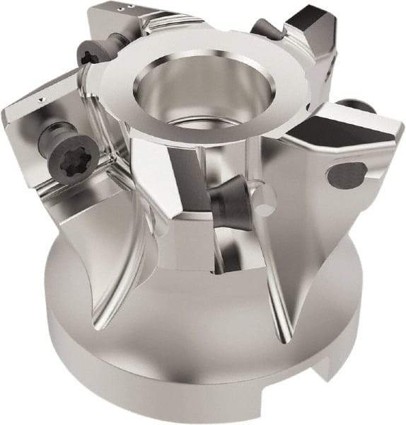 Seco - 5 Inserts, 31mm Cutter Diam, 2.2mm Max Depth of Cut, Indexable High-Feed Face Mill - 22mm Arbor Hole Diam, 10.4mm Keyway Width, 40mm High, R220.21 Toolholder, SC..12.. Inserts, Series R220.21 - Apex Tool & Supply