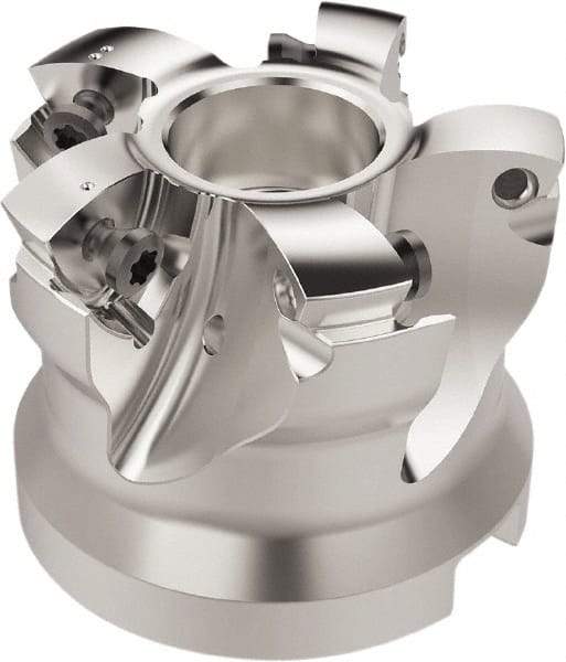 Seco - 5 Inserts, 33.7mm Cutter Diam, 1.8mm Max Depth of Cut, Indexable High-Feed Face Mill - 22mm Arbor Hole Diam, 10.4mm Keyway Width, 40mm High, R220.21 Toolholder, 218.19-160.. Inserts, Series R220.21 - Apex Tool & Supply