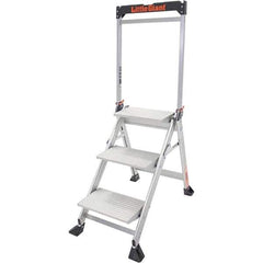 Little Giant Ladder - 3 Steps, 3' High, Type IAA Rating, Aluminum Step Stand - 375 Lb Capacity, 21-1/2" Base Width - Apex Tool & Supply
