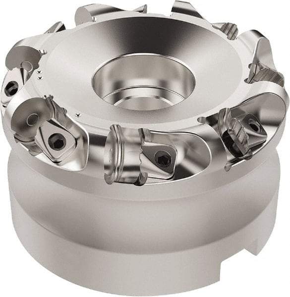 Seco - 50.32mm Cut Diam, 6mm Max Depth, 32mm Arbor Hole, 8 Inserts, RN.. 1207 Insert Style, Indexable Copy Face Mill - R220.26 Cutter Style, 9,400 Max RPM, 50mm High, Through Coolant, Series R220.26 - Apex Tool & Supply
