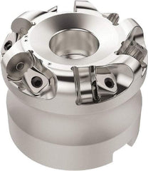 Seco - 87.28mm Cut Diam, 6mm Max Depth, 1" Arbor Hole, 6 Inserts, RN.. 1207 Insert Style, Indexable Copy Face Mill - R220.26 Cutter Style, 10,600 Max RPM, 2 High, Through Coolant, Series R220.26 - Apex Tool & Supply