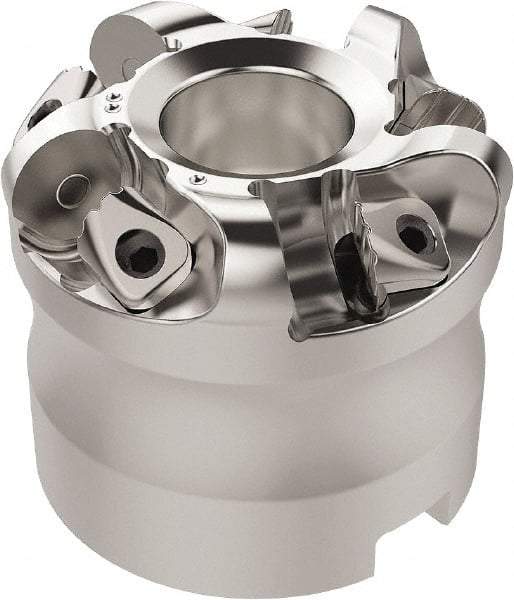 Seco - 67.26mm Cut Diam, 6mm Max Depth, 3/4" Arbor Hole, 5 Inserts, RN.. 1207 Insert Style, Indexable Copy Face Mill - R220.26 Cutter Style, 11,900 Max RPM, 2 High, Through Coolant, Series R220.26 - Apex Tool & Supply