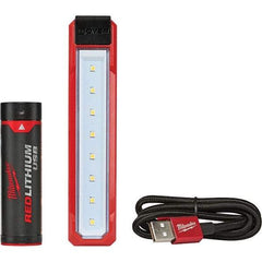 Milwaukee Tool - White LED Bulb, 445 Lumens, Hands-free Flashlight - Black, Red Plastic Body, 1 AAA Lithium Battery Included - Apex Tool & Supply