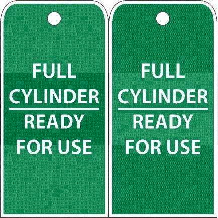 NMC - 4" High x 8" Long, FULL CYLINDER-READY FOR USE, English Safety & Facility Accident Prevention Tag - 2 Sides, White Poly - Apex Tool & Supply