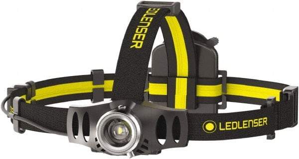 LED LENSER - White LED Bulb, 200 Lumens, Hands-free Flashlight - Black, Yellow Plastic Body, 3 AAA NiMH Batteries Included - Apex Tool & Supply