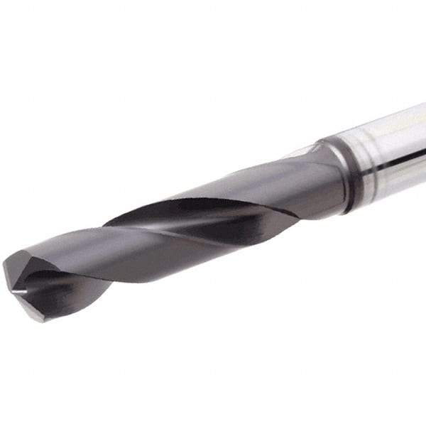 Iscar - 8.7mm 140° Solid Carbide Jobber Drill - TiAlN Finish, Right Hand Cut, Spiral Flute, Straight Shank, 89mm OAL, Standard Point - Apex Tool & Supply