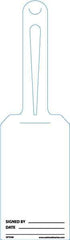 NMC - 11-1/4" High x 3-1/4" Long, Blank, English Safety & Facility Blank Tag - White Unrippable Vinyl - Apex Tool & Supply