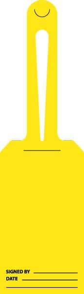 NMC - 11-1/4" High x 3-1/4" Long, Blank, English Safety & Facility Blank Tag - White Unrippable Vinyl - Apex Tool & Supply