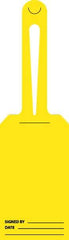 NMC - 11-1/4" High x 3-1/4" Long, Blank, English Safety & Facility Blank Tag - White Unrippable Vinyl - Apex Tool & Supply