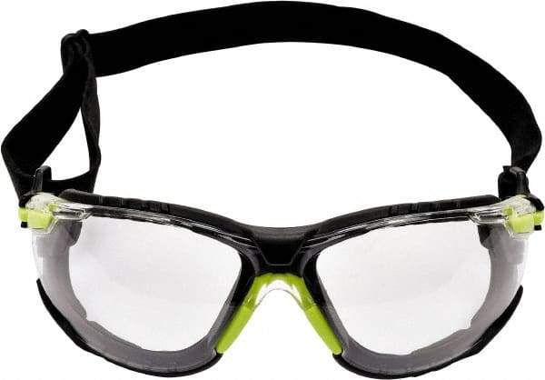 3M - Clear Lenses, Frameless Safety Glasses - Anti-Fog, Green Frame, Size Universal, Wrap Around - Apex Tool & Supply