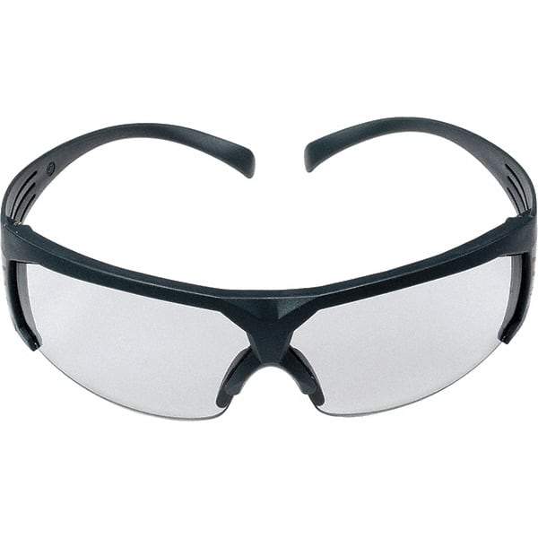 3M - Gray Lenses, Framed Safety Glasses - Scratch Resistant, Gray Frame, Size Universal, Wrap Around - Apex Tool & Supply
