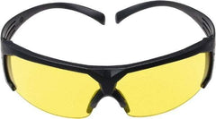 3M - Amber Lenses, Framed Safety Glasses - Anti-Fog, Gray Frame, Size Universal, Wrap Around - Apex Tool & Supply