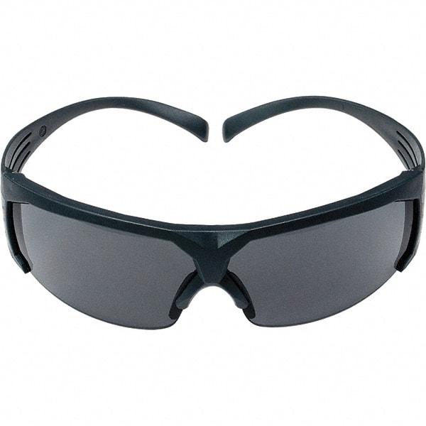 3M - Gray Lenses, Framed Safety Glasses - Anti-Fog, Gray Frame, Size Universal, Wrap Around - Apex Tool & Supply