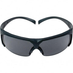 3M - Gray Lenses, Framed Safety Glasses - Anti-Fog, Gray Frame, Size Universal, Wrap Around - Apex Tool & Supply