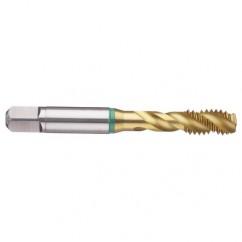 M12x1.25 6H 3-Flute Cobalt Green Ring Semi-Bottoming 40 degree Spiral Flute Tap-TiN - Apex Tool & Supply