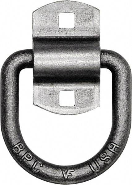 Buyers Products - Steel D-Ring with 2-Hole Mounting Bracket - 3-1/2" Long, Gray, For Use with Cargo Control - Apex Tool & Supply