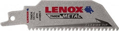 Lenox - 4" Long x 1" Thick, Bi-Metal Reciprocating Saw Blade - Tapered Profile, 8 TPI, Toothed Edge, Tang Shank - Apex Tool & Supply