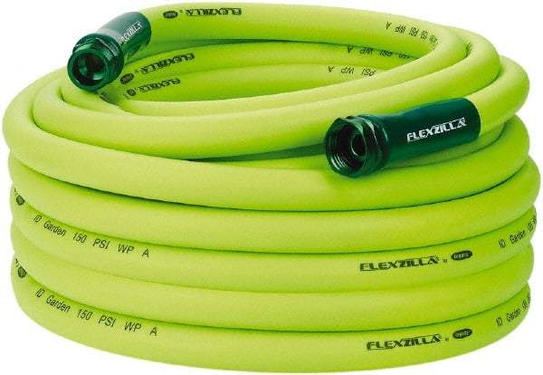 Legacy - 75' Long Garden Hose - 3/4" Diam, 3/4" GHT, Hybrid Polymer, 150 psi, All Season, Green - Apex Tool & Supply