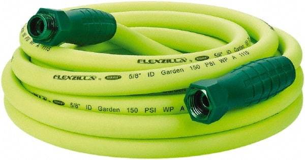 Legacy - 25' Long Garden Hose - 5/8" Diam, 3/4" GHT, Hybrid Polymer, 150 psi, All Season, Green - Apex Tool & Supply