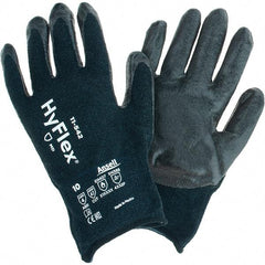 Ansell - Size XL (10), ANSI Cut Lvl A7, Puncture Lvl 3, Abrasion Lvl 4, Nitrile Coated Cut Resistant Gloves - 8.9508" Long, Palm & Fingertips Coated, Kevlar, Nylon, Spandex & Steel Lining, Knit Wrist, Black, Paired - Apex Tool & Supply