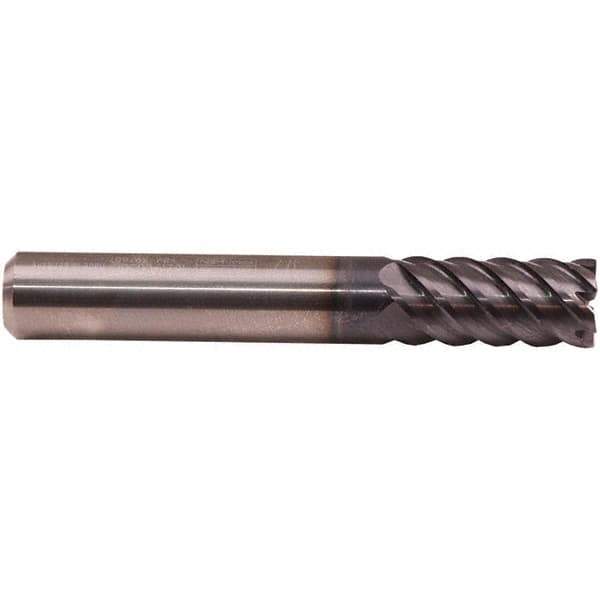 Emuge - 16mm Diam, 32mm LOC, 8 Flute Solid Carbide Roughing & Finishing End Mill - TiAlN Finish, 92mm OAL, 16mm Shank Diam, Cylindrical Shank, 50° Helix, Long Length - Apex Tool & Supply