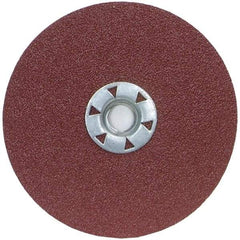 Merit Abrasives - 7" Disc Diam, 24 Grit, Ceramic Alumina Quick Change Disc - Type S Attaching System, Coated, Brown, 8,600 RPM - Apex Tool & Supply