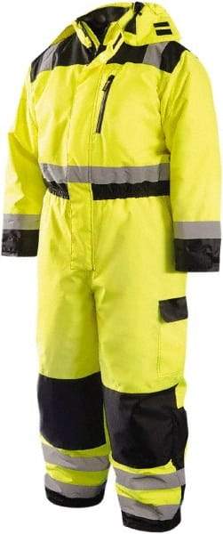 OccuNomix - Size XL, Yellow, Zipper, Cold Weather Coverall - 54" Chest, Polyester, 7 Pockets, Waterproof - Apex Tool & Supply