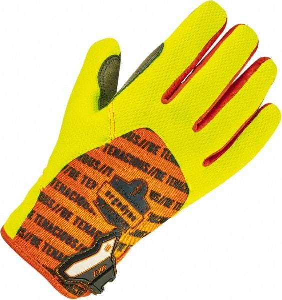 Ergodyne - Size S (7) Work Gloves - Uncoated, Hook & Loop Cuff, Full Fingered, Lime Green, Paired - Apex Tool & Supply