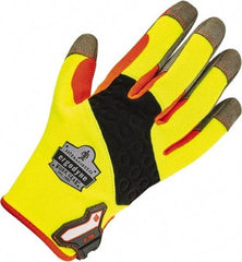 Ergodyne - Size S (7) Work Gloves - Uncoated, Hook & Loop Cuff, Full Fingered, Lime Green, Paired - Apex Tool & Supply