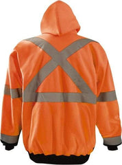 OccuNomix - Size 5XL High Visibility Sweatshirt - High Visbility Orange, Black, Polyester, Zipper Closure - Apex Tool & Supply