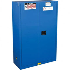 Justrite - Safety Cabinets Hazardous Chemical Type: Corrosive Chemicals Color: Blue - Apex Tool & Supply